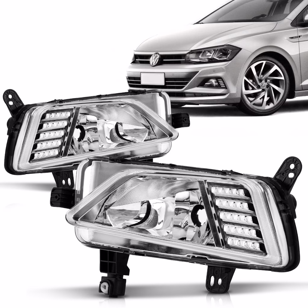 Par Farol Milha Polo 2018 2019 2020 Cromado