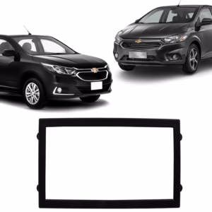 Moldura 1 e 2 Din - Chevrolet Cobalt / Spin / Onix / Prisma 2012 até 2019 - Preto