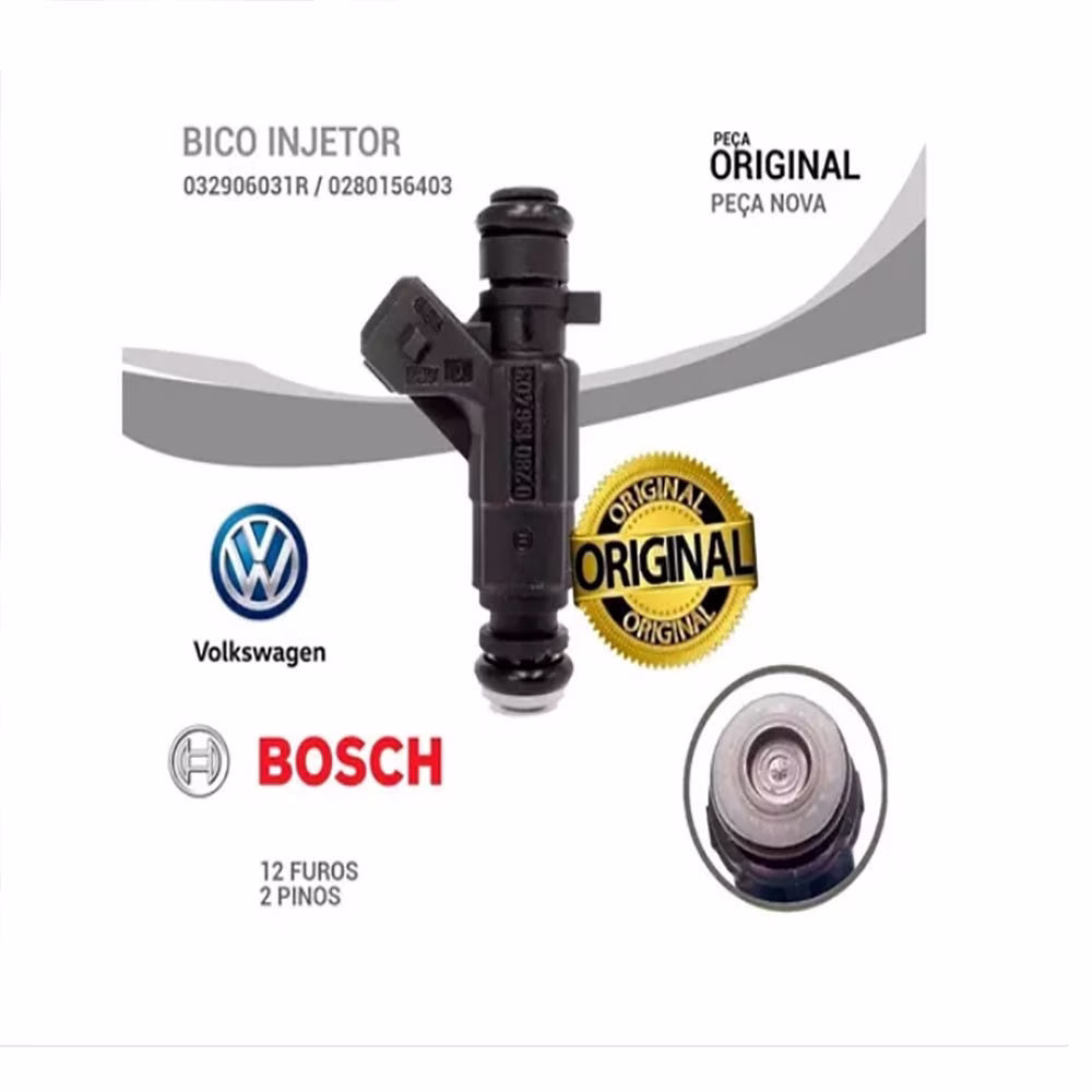 Jogo 4 Bico Injetor Gol G5 1.6 2010 2011 Original Bosch - Imagem 2