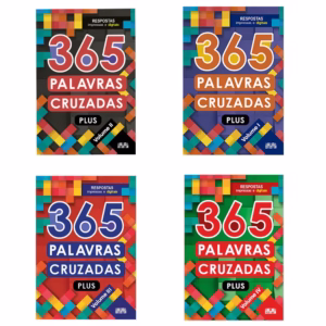 Kit com 4 livros - 365 Palavras Cruzadas Plus