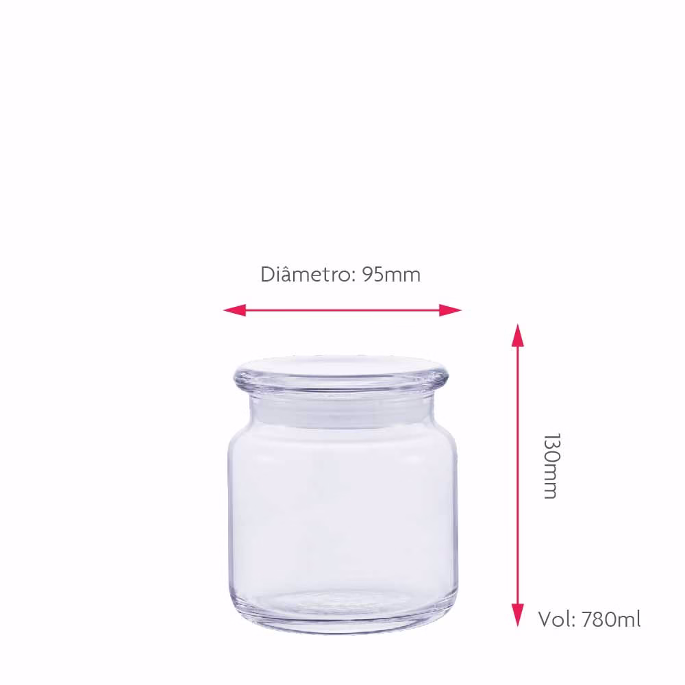 Pote de Vidro com Tampa, Pote Hermético P 780ml - Ruvolo - Imagem 2