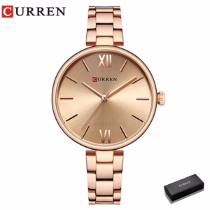 Curren Relógio De Moda Feminino Moeda Luxo Reloj Mujer Pulseira De Aço Inoxidável Quartzo 9017