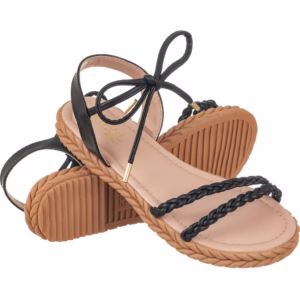 Sandalia Infantil Rasteira Feminina Tiras de Amarrar Amarração Flatform Macia Nó Confortável