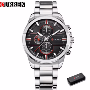 Curren Relógio De Pulso Masculino Casual Em Aço Inoxidável À Prova D 'Água 8274