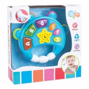 Pandeiro Musical Infantil Baby Magic Com Luz Brinquedo Criança Bebe