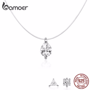 Colar Pingente Bamoer Prata 925 Brilhante Life SCN332