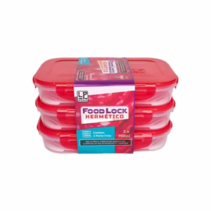 Conjunto Com 3 Porta Frios Com Trava Capacidade 0,7l Utilidades Do Lar