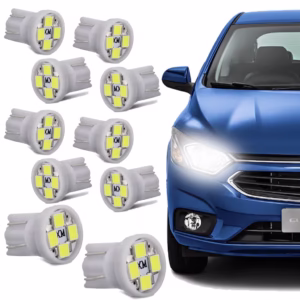 Kit 10 Lâmpadas Led T10 Pingo 12v 4 Leds Smd1210 Luz Branca
