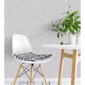 Papel de Parede geométrico poligonos em Tons de Cinza e Branco