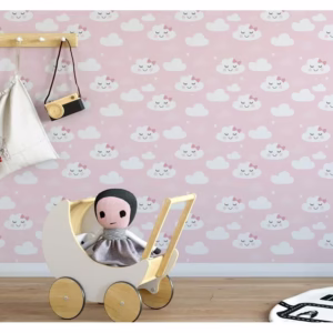 Papel De Parede Auto Colante Nuvem Infantil Quarto Meia Parede