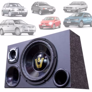 Caixa Trio Som Automotivo Trio Completa Subwoofer Vw Volks Gol bola G1 G2 G3