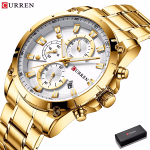 CURREN Relógio Masculino Cronógrafo Criativo Luxo Casual Esporte Quartz Aço Inoxidável À Prova D'água 8360