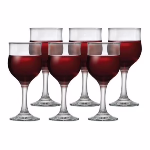 Jogo de Taças de Vidro Barcelona Para Vinho Tinto240ml 6 Pcs - Ruvolo