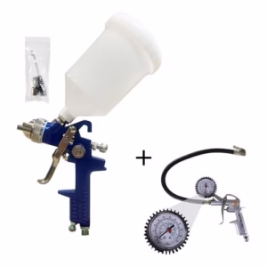 Pistola De Pintura Hvlp Bico 1.4mm WWSoldas + Calibrador De Pneu