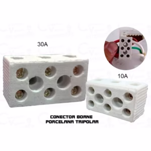 Conector Borne De Porcelana Cerâmica Para Chuveiro 3 Polos 10mm 10A  16MM 30A Chuveiro E Muito Mais