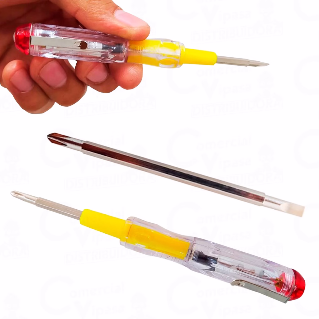 Chave De Teste Voltagem Digital Fenda E Philips 2 Em 1 Ponta Removível 2 Pontas Eletricista - Imagem 2