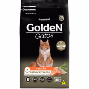 Ração Golden Para Gatos Adultos Castrados Sabor Salmão 3Kg