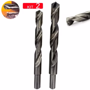 Kit Jogo 2 Brocas Aço Rápido Para Metal 14,16mm Haste Rebaixada Madeira Parede