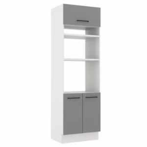 Torre Quente Armário de Cozinha 70 cm 3 Portas Branco/Cinza Agata Madesa