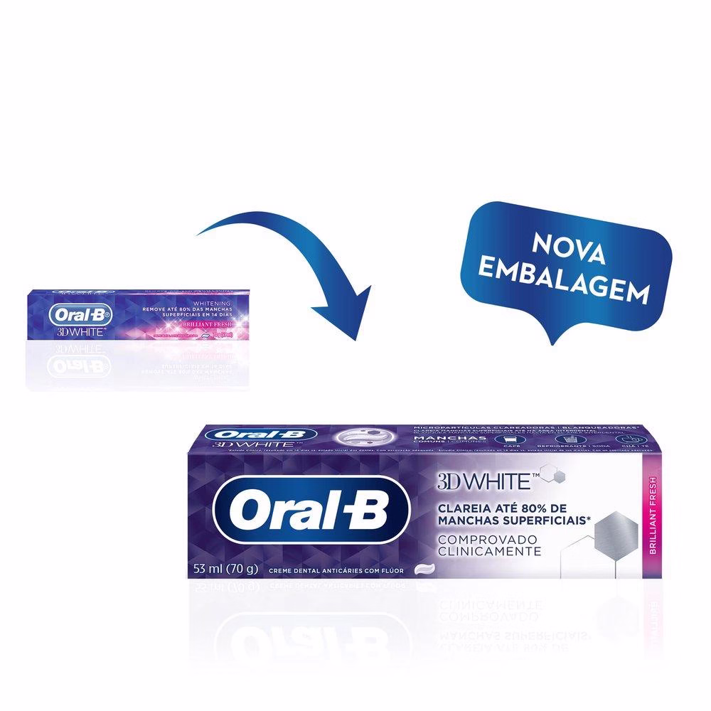 Creme Dental Oral-B 3D White Brilliant Fresh - 70g - Imagem 2
