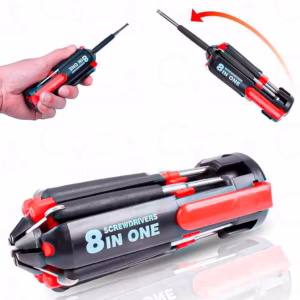 Kit Jogo Chave Fenda Philips Precisão 8 Em 1 Com Lanterna Para Uso Geral Prático Camping Acampamento