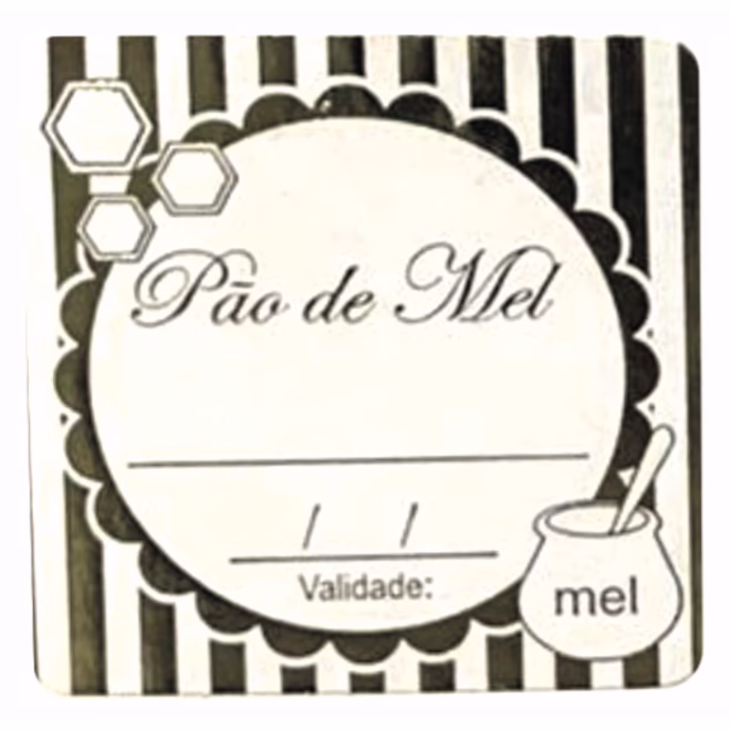 50 Etiquetas Pão De Mel Dourada Sabor E Validade Cód. 312 (Ms)