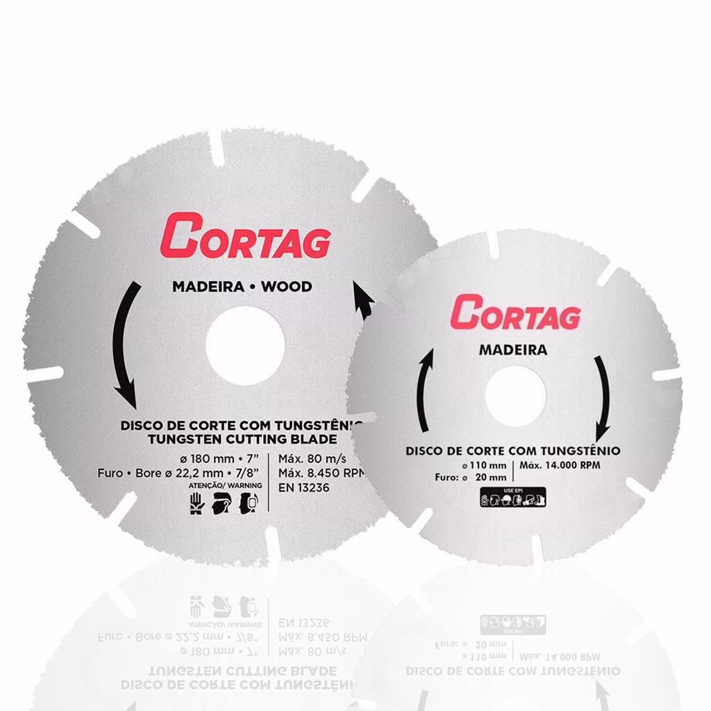 Disco Para Madeira Profissional Tungstênio 110 X 20mm Ou 180 x 22,2mm Corte Serra Circular