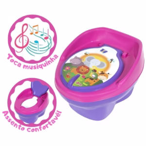 Troninho Infantil 2 em 1 Bebê Pinico Bichinhos Musical Privadinha Peniquinho