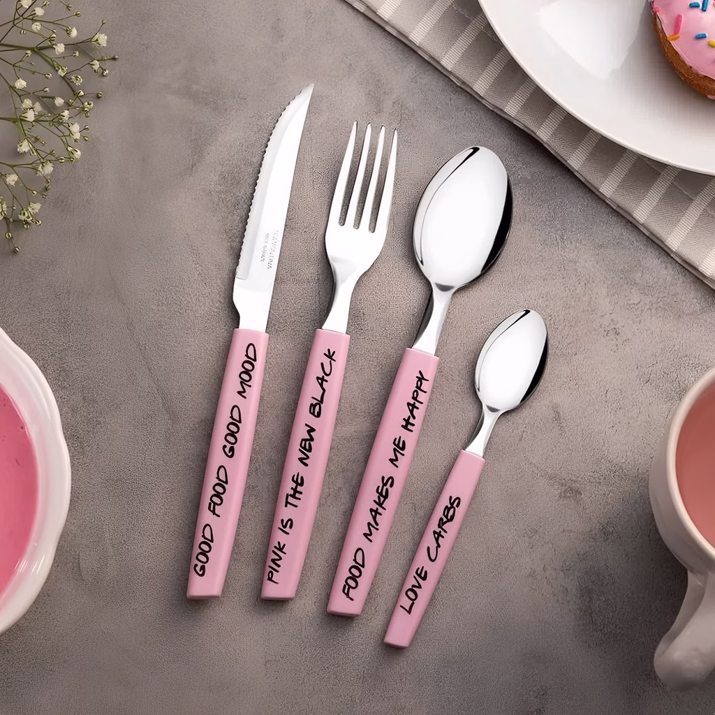 Faqueiro My Lovely Kitchen Rosa com Lâminas em Aço Inox e Cabos de Polipropileno 16 Peças Tramontina - 29899091 - Imagem 2