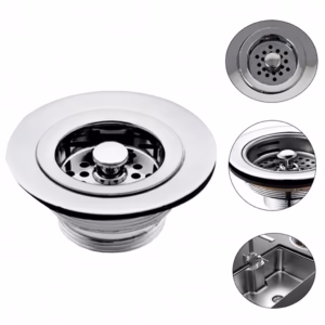 Cesto Cestinha Ralo Válvula Para Pia Americana Cromado ABS Plástico