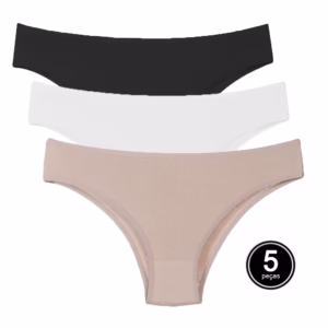 Kit 5 Calcinha Modelo Tanga em Algodão Confortável A10