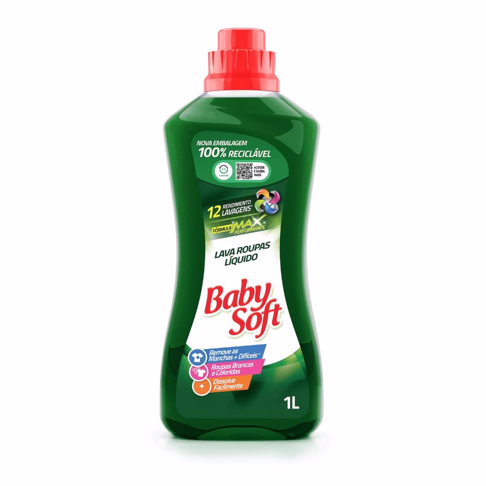 LAVA ROUPAS LIQUIDO BABY SOFT MAX PERFORMANCE - VERDE 1L