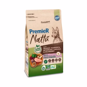 Ração Premier Nattu Cães Adultos Sênior Raças Pequenas Mandioca 2,5kg