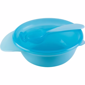 Kit Pratinho Bowl com Tampa e Colher Buba Prático Higiênico para Lanche Alimentação Bebê Criança
