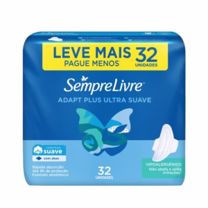 Absorvente Sempre Livre Adapt Plus Suave Com Abas Leve Mais Pague Menos 32 Unidades