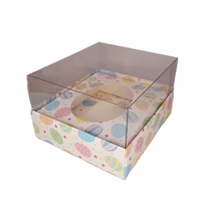 Caixa para Meio Ovo de 250g - 15x13x6,5cm - Ovos Coloridos - 5 unidades - ASSK - Rizzo