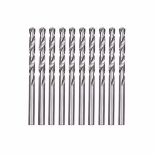 Jogo Brocas Aço Rápido 10 Unidades 3/16 Pol 9mm Para Metal Plástico E Madeira