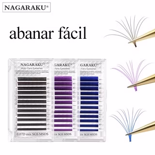 NAGARAKU Florescendo de Cílios Volume Extensão de Pestanas em Azul Roxo