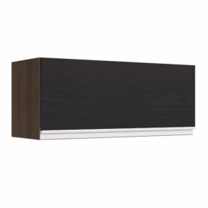 Armário de Cozinha Aéreo 80 cm 1 Porta Rustic/Preto Glamy Madesa