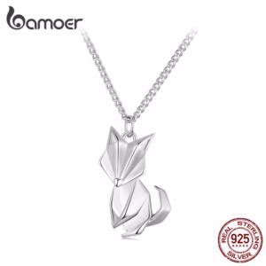 Bamoer 925 Colar De Prata Little Fox Jóias De Moda Para Mulheres BSN319
