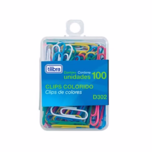 Clips colorido 2/0 com 100 unidades 288985 Tilibra