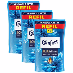 Kit 3 Refis Amaciantes Concentrados Comfort Frescor Intenso 900ml