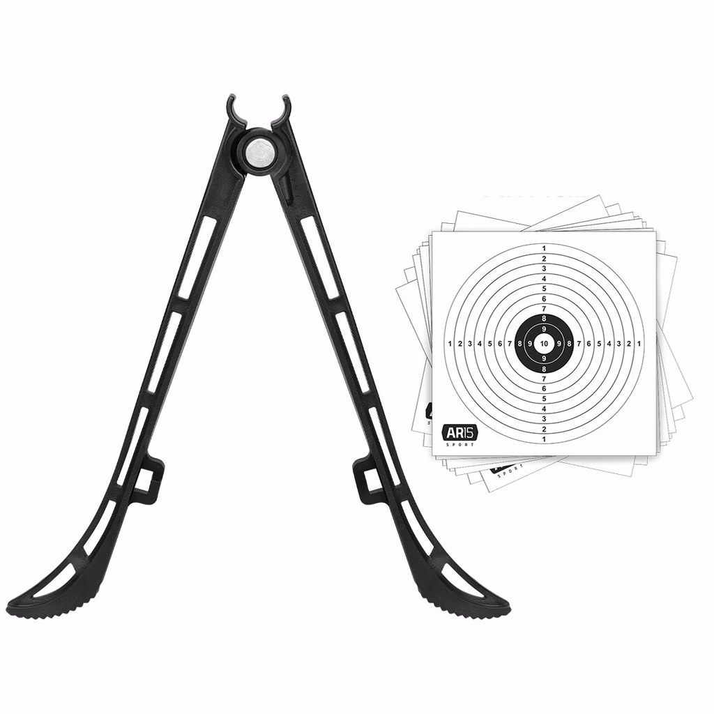 Bipé Dobrável AR15 SPORT Preto Universal com 100 Alvos