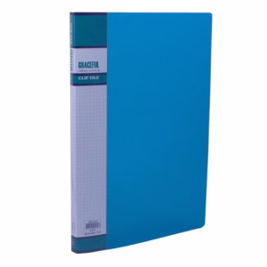 Pasta com grampo mola transparente ofício azul 911PS Yes