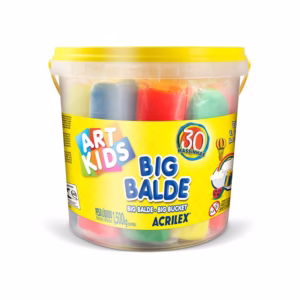 Massinha Big balde com 30 massinhas sortidas  Art Kids 40023 Acrilex