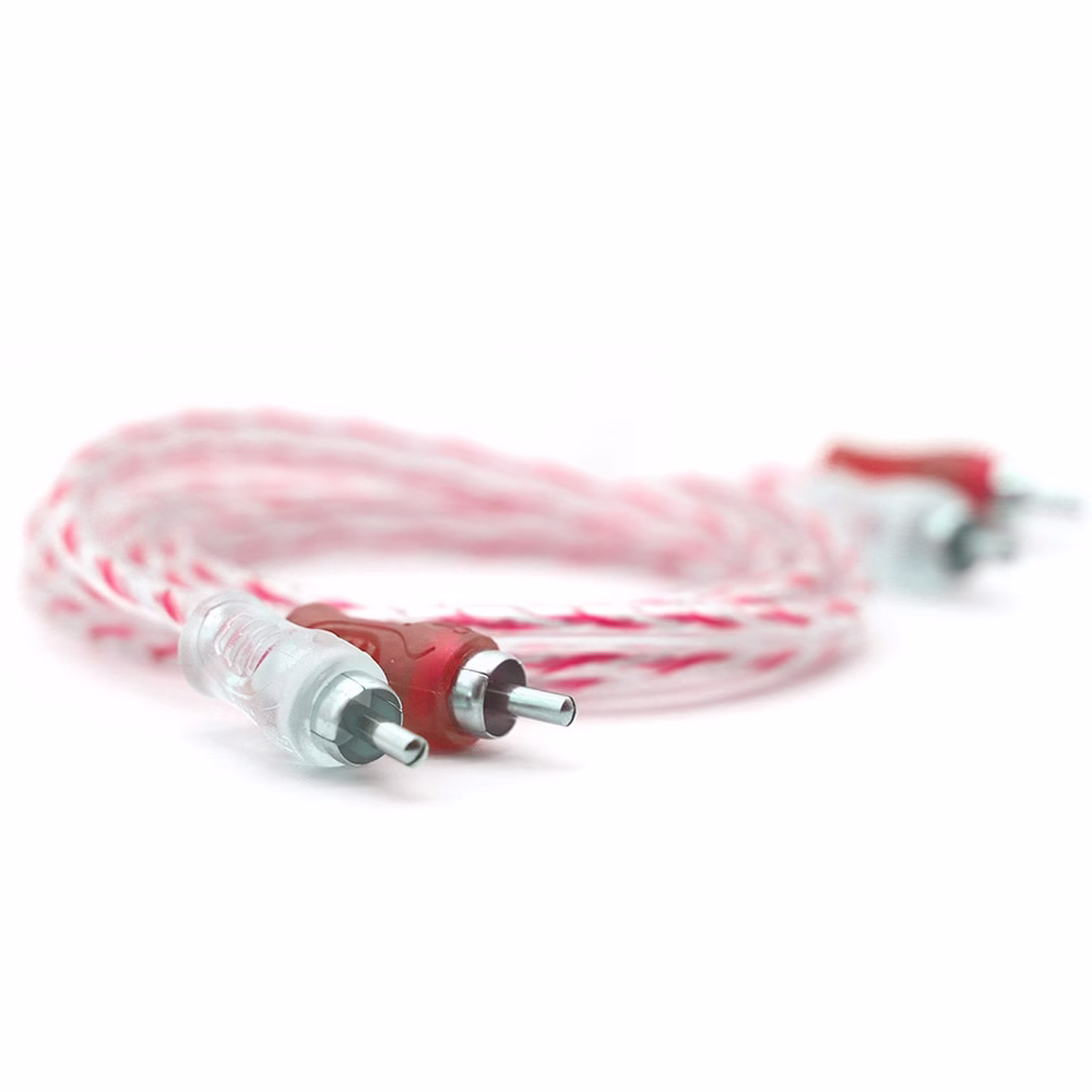 Cabo RCA 1 Metro Dupla Blindagem Injetado Vermelho 4mm - Imagem 2