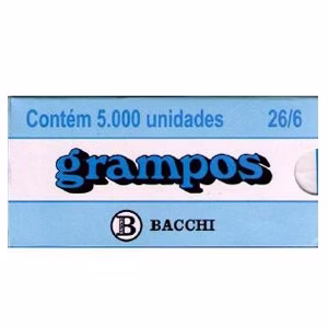Grampo cobreado 26/6 com 5000 unidades Bacchi
