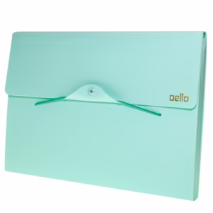 Pasta sanfonada A4 com 12 divisórias Linho serena Verde pastel 6096.VP Dello