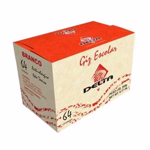 Giz escolar branco com 64 unidades Delta