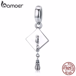 BAMOER Bachelor Cap Charm 925 Silver Bracelet Accessories SCC459